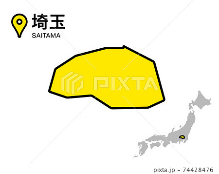 埼玉県のデフォルメ地図のベクターイラスト素材のイラスト素材