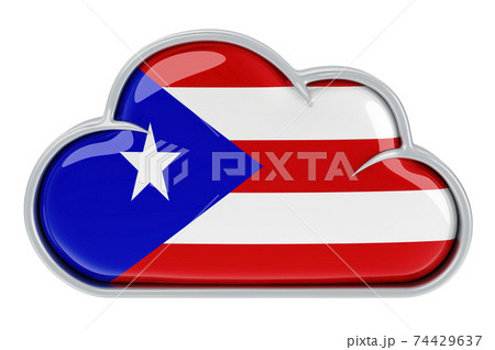 Cloud storage service in Puerto Rico, 3D rendering Cloud storage service in Puerto Rico, 3D rendering 74429637