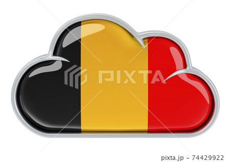 Cloud storage service in Belgium, 3D rendering Cloud storage service in Belgium, 3D rendering 74429922