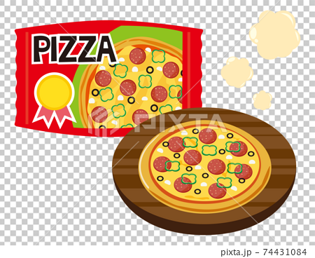 冷凍ピザのベクターイラスト 冷凍食品のイラスト素材