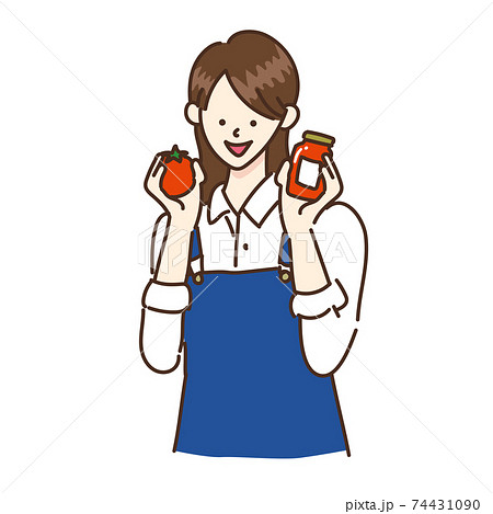 農業女子　6次産業化　加工品　農家　イラスト 商品づくり 74431090