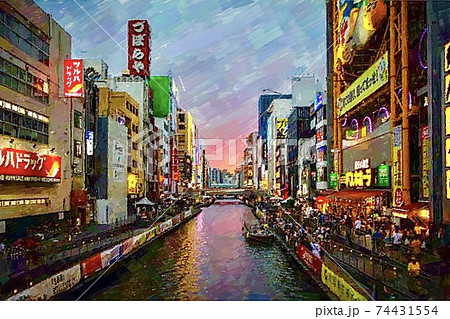 大阪・道頓堀の風景 74431554
