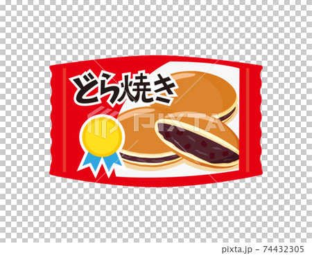 冷凍どら焼きのベクターイラスト　和菓子　冷凍食品 74432305