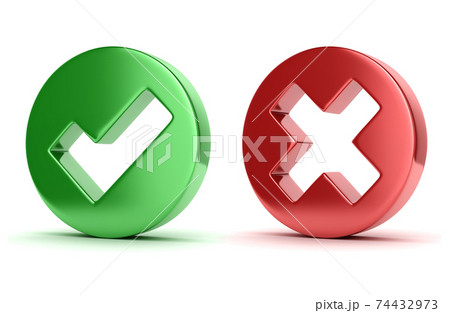 Check and cross mark 3d icons 74432973
