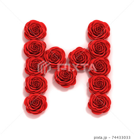 red roses font letter Mのイラスト素材 [74433033] - PIXTA