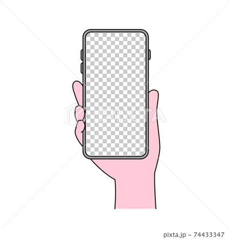 スマートフォンを持つ手 画面透過のイラスト素材
