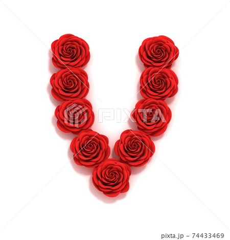 red roses font letter V red roses font letter V 74433469