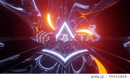 Luminous neon triangle design 3d illustration 74433899