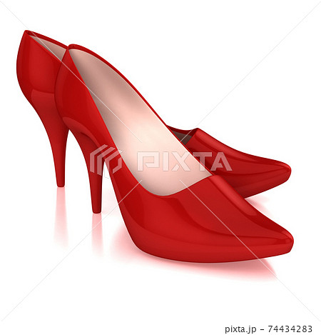 red women shoe isolated on white background 74434283