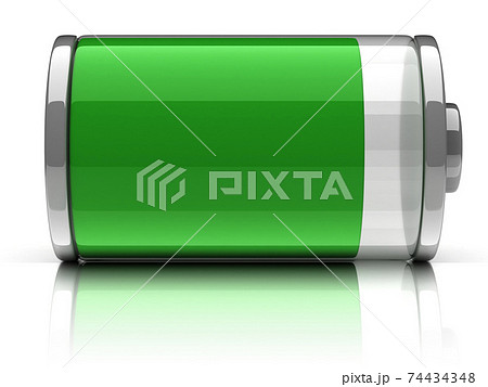full battery on white background 3d icon 74434348