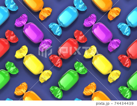 seamless candies background 3d rendering 74434439
