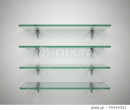 empty glass shelves empty glass shelves 74434501