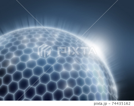 abstract sphere as a global network 3d illustration 74435162