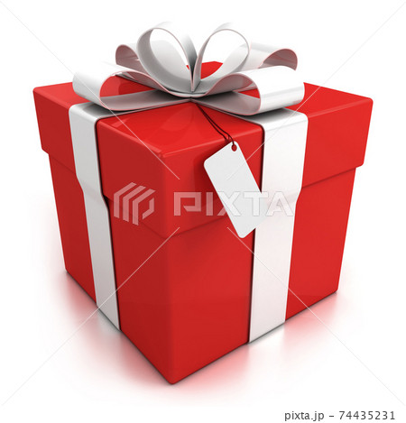 gift box over white background 3d illustration 74435231