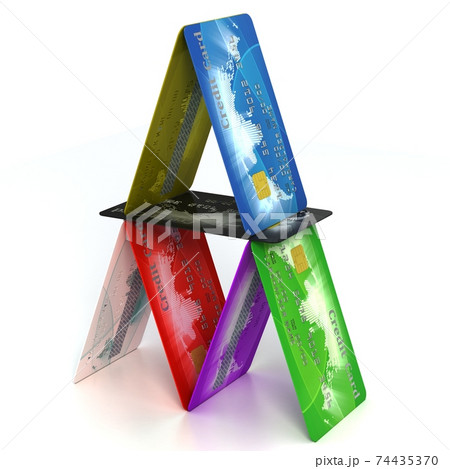 house of credit cards 3d illustration house of credit cards 3d illustration 74435370