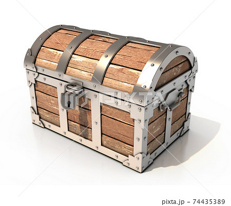 treasure chest on white background 3d illustration 74435389