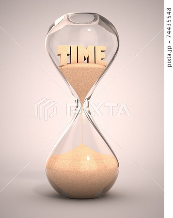 hourglass, sandglass, sand timer, sand clock 3d illustration 74435548