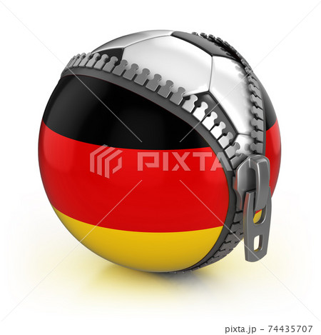 Germany football nation - football in the unzipped bag with German flag print 74435707
