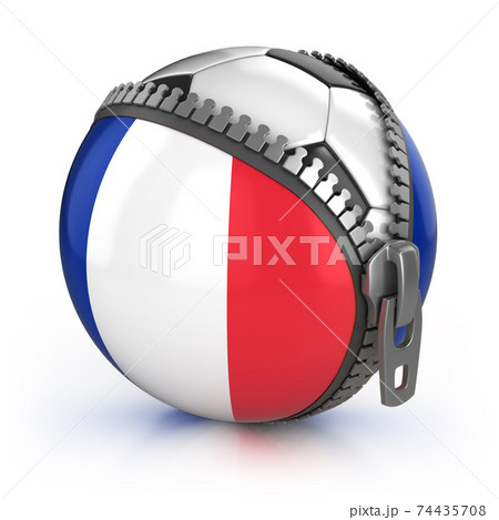 France football nation - football in the unzipped bag with French flag print 74435708