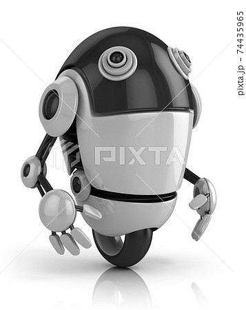 funny robot 3d illustration isolated on the white background 74435965