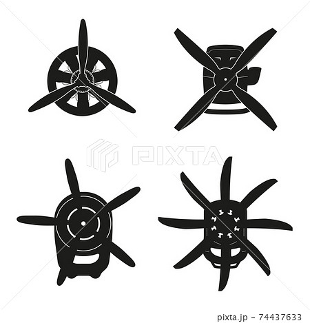 Silhouette of aircraft engine. Black drawing of... - Stock Illustration  [74437633] - PIXTA