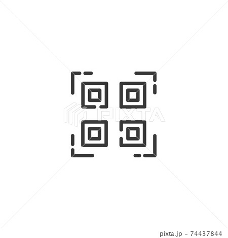QR code thin line icon. Web and shopping payment technology. Isolated outline commerce vector illustration 74437844