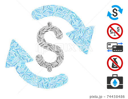Line Collage Refresh Money Balance Icon 74438486