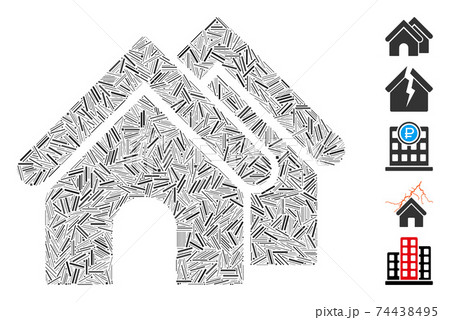 Line Collage Real Estate Icon 74438495