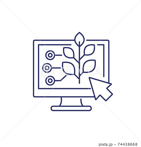 Smart farming, agriculture line icon Smart farming, agriculture line icon 74438668