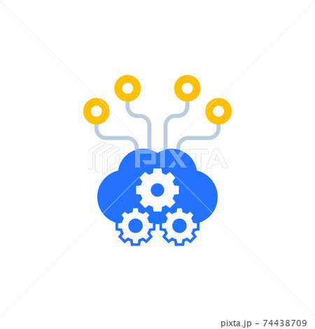 Edge Computing Icon For Web Vector Artのイラスト素材