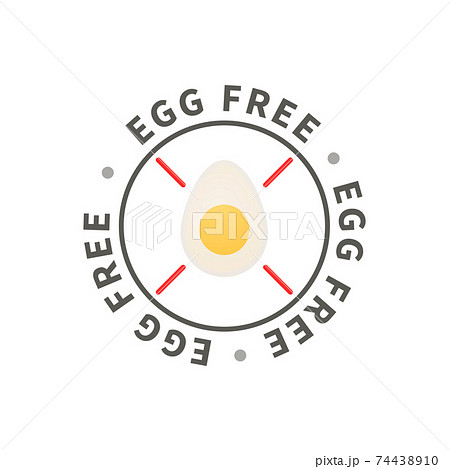 Simple allergen icon, egg free sign on white Simple allergen icon, egg free sign on white 74438910