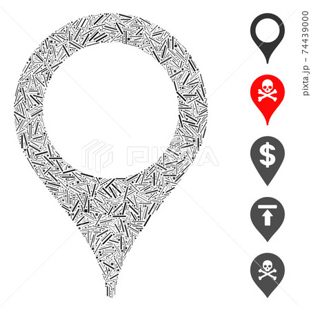 Line Collage Map Marker Icon Line Collage Map Marker Icon 74439000