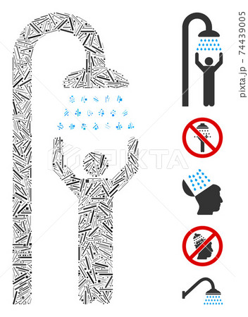 Hatch Mosaic Man Under Shower Icon 74439005