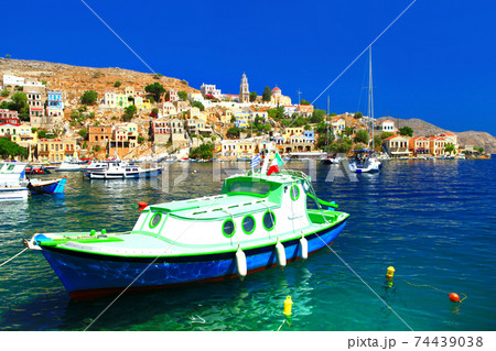 Symi - beautiful colorful island of Greece, Dodecanesse 74439038
