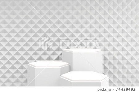 White style, Podium minimal geometric. 3D rendering 74439492