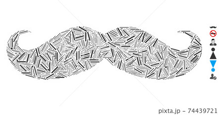 Hatch Mosaic Gentleman Moustache Icon 74439721