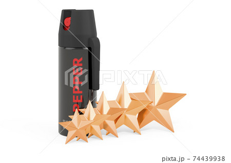 Customer rating of pepper spray. 3D rendering Customer rating of pepper spray. 3D rendering 74439938