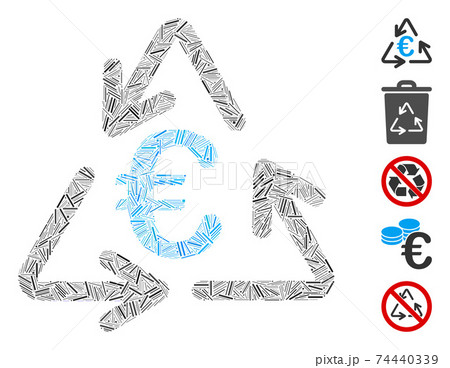 Line Mosaic Euro Recycling Icon Line Mosaic Euro Recycling Icon 74440339