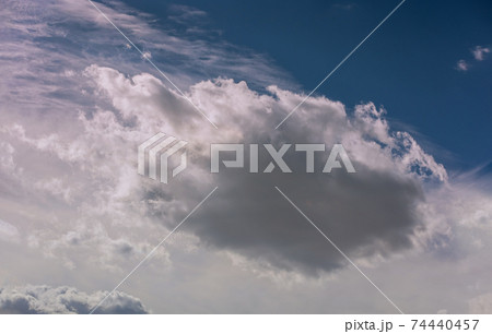 Beautiful cloudy cloudscape over horizon on clearing day Beautiful cloudy cloudscape over horizon on clearing day 74440457