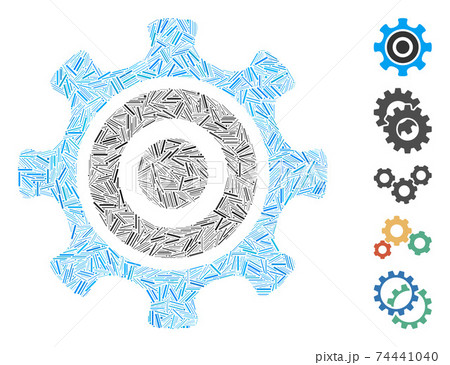 Hatch Collage Cogwheel Icon 74441040