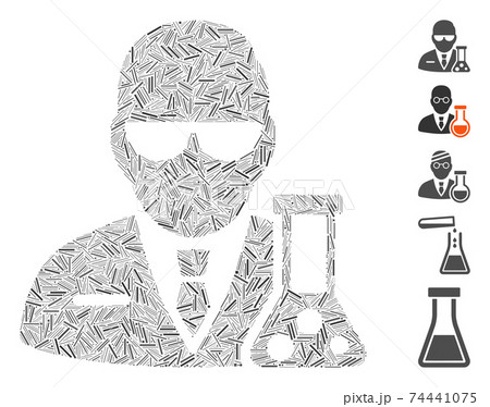 Line Mosaic Chemical Scientist Icon 74441075