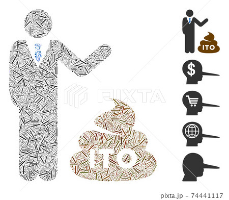 Line Mosaic Businessman Show ITO Shit Icon 74441117