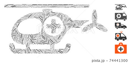 Line Mosaic Ambulance Helicopter Icon Line Mosaic Ambulance Helicopter Icon 74441300