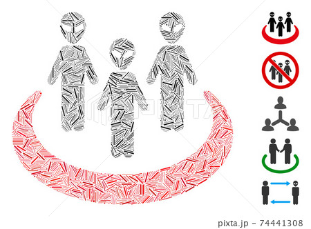 Line Mosaic Alien Community Icon 74441308