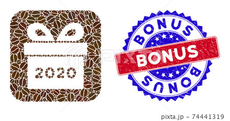 Bicolor Bonus Distress Seal Stamp with Coffee Seeds Stencil Mosaic 2020 Gift 74441319