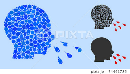 Circle Sneezing Man Icon Collage Circle Sneezing Man Icon Collage 74441786