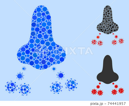 Rounded Dot Nose Virus Spread Icon Collage Rounded Dot Nose Virus Spread Icon Collage 74441957