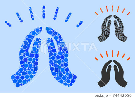 Circle Hope Hands Icon Mosaic Circle Hope Hands Icon Mosaic 74442050
