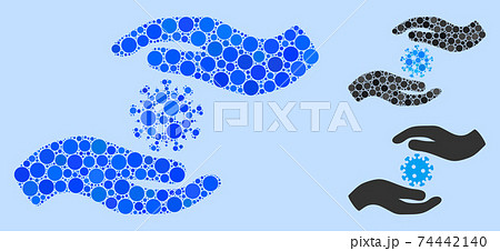 Circle Coronavirus Care Hands Icon Mosaic Circle Coronavirus Care Hands Icon Mosaic 74442140