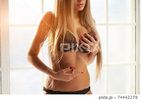 Sexy woman touching herself. 74442279